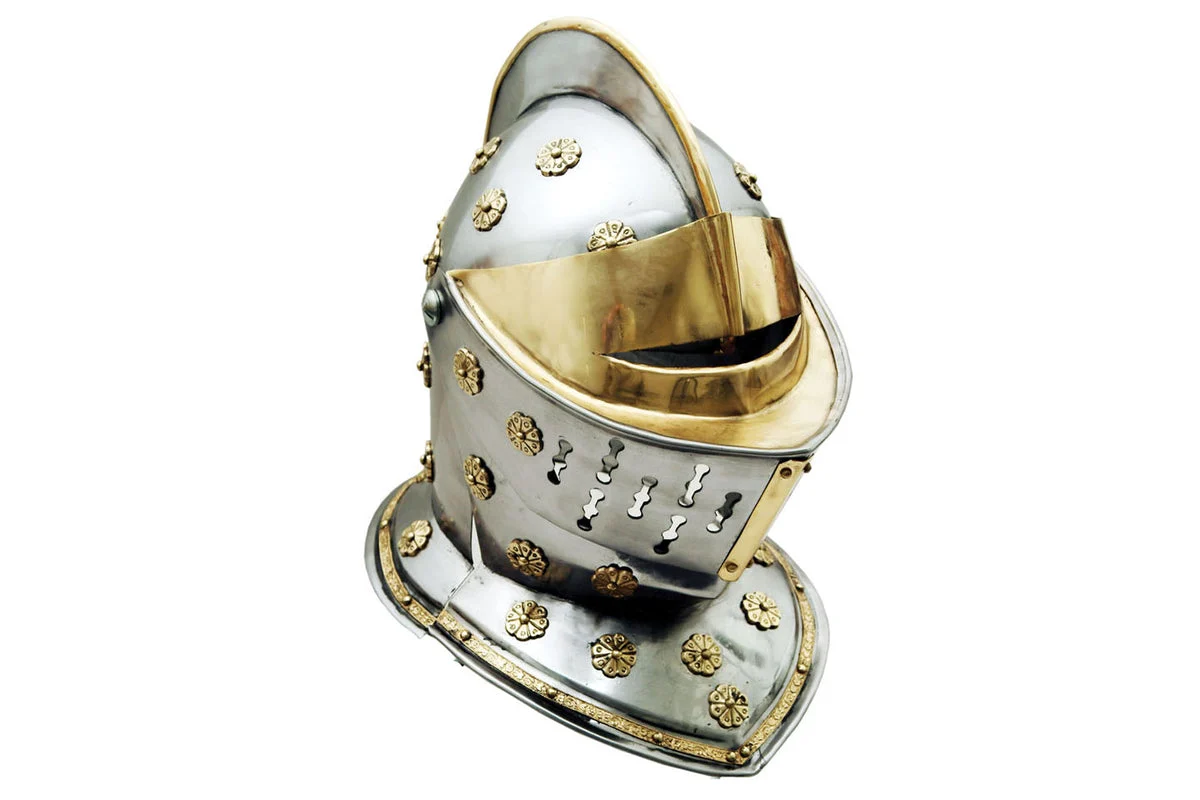 Roman Medieval Golden Knight Helmet