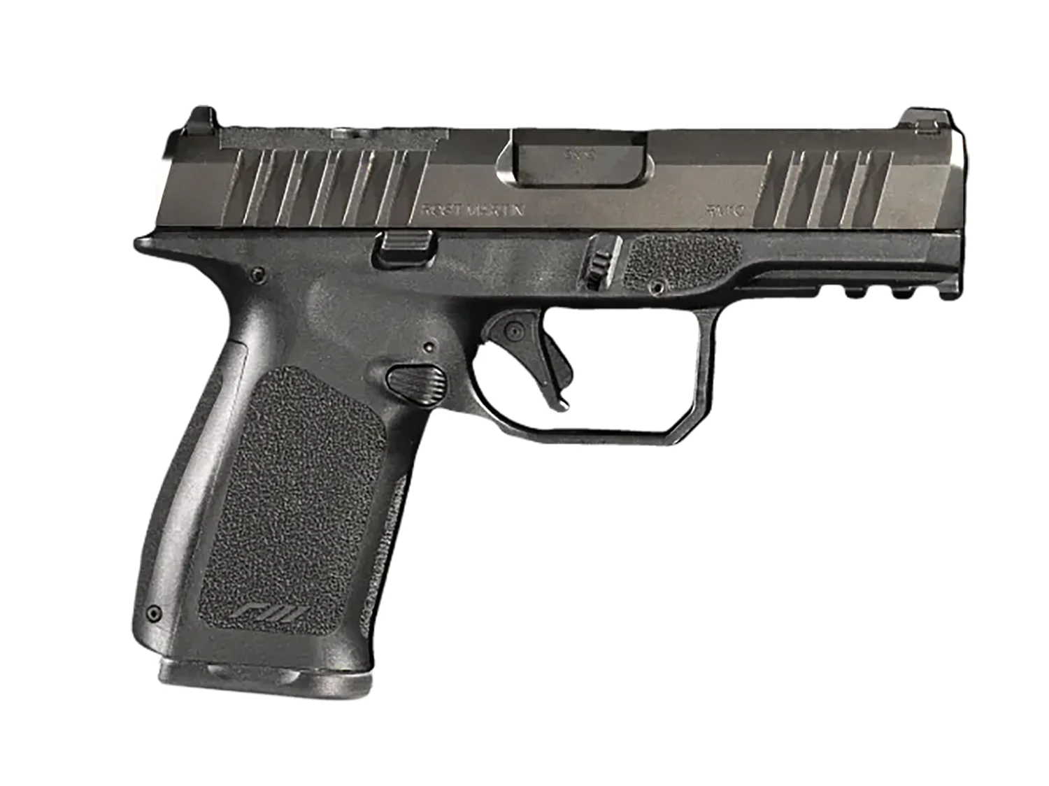 Rost Martin RM1CBLKOSP10CA RM1C9mm 10rd 4″ Black Tenifer Optic Ready/Serrated Black Frame RGT Grip