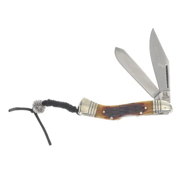 Rough Ryder Amber Jigged Bone Dogleg Jack Trapper Folding Knife RR1015