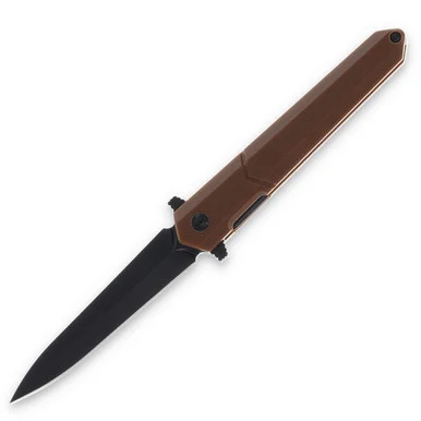 Rough Ryder Brown G-10 Folding Knife Black Dagger Blade RR2518