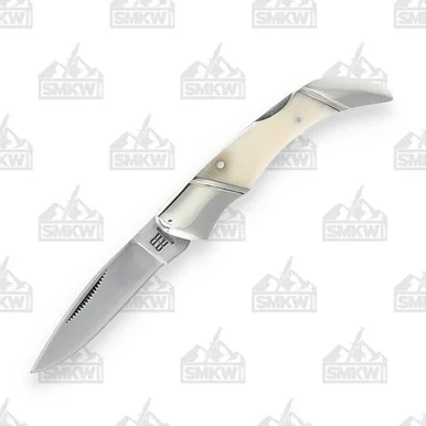 Rough Ryder White Smooth Bone Lockback Folding Knife RR137