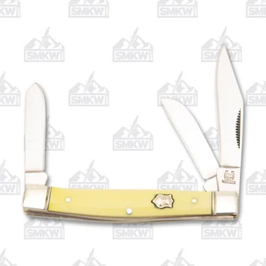 Rough Ryder Yellow Stockman Folding Knife RR602
