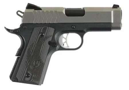 Ruger 6758 SR1911 Officer-Style 9mm Luger 7+1 3.60″ Black Steel Barrel, Serrated Stainless Steel Slide, Tungsten Gray Cerakote Aluminum Frame w/Beavertail, Deluxe Checkered G10 Grip