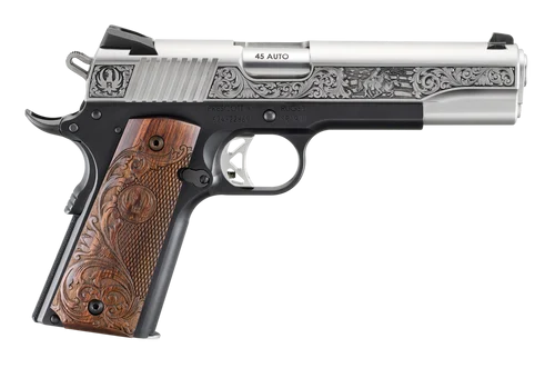 Ruger SR1911 Limited Edition 45 ACP 5" SS Barrel, Matte Serrated Engraved Slide, Light Weight Frame w/Beavertail, Custom Engraved Grip, 8 Rd