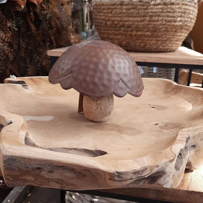Rusted Mushroom wood Dost (10.5×10.5x12cm)