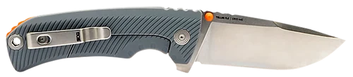 S.O.G Tellus FLK 3.65" Folding Clip Point Plain Stonewashed Cryo 440C SS Blade, Wolf Gray Textured Green Handle, Blister Pack