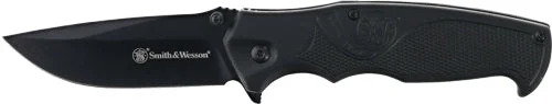 S&W KNIFE EDC FOLDER & CARDS 3.25" BLACK/BLACK PROMO Q3