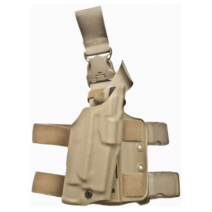 Safariland Model 6355, ALS Thigh Holster STX FDE Brown, Tactical Thigh Holster, Right Hand Fits – Glock: 20, 21, w/ ITI M3, TLR-1, Surefire X200/X300, 4.6″ BBL