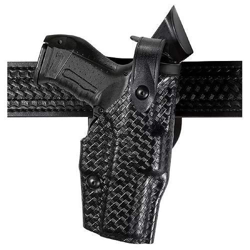 Safariland Model 6360 ALS Level III Holster STX BAsket weave Tactical Black, Mid Ride Belt Loop, RH. Fits S&W 9mm, 40 w/ITI M3 TLR-1, Surefire X200/300, 4.5″ BBL