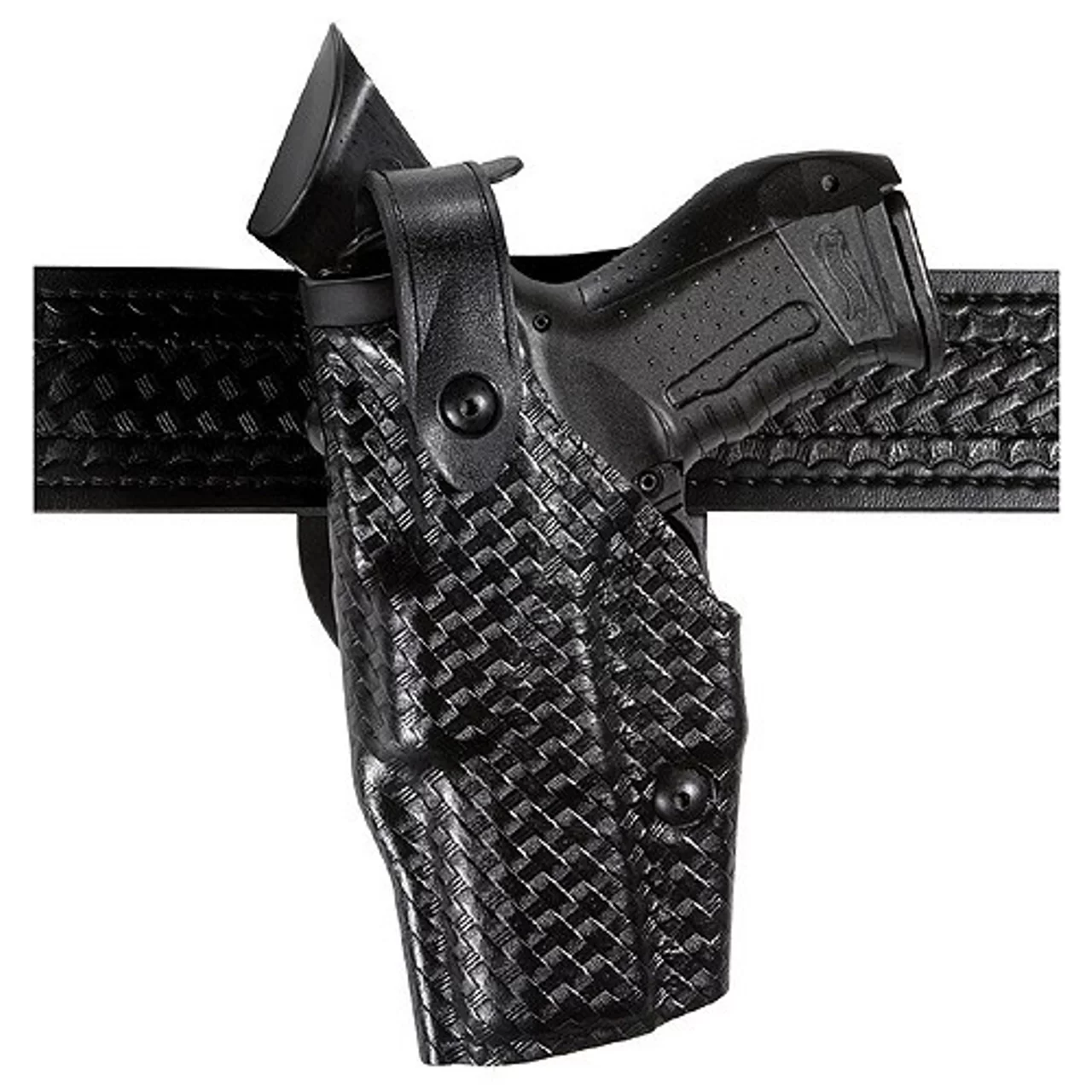 Safariland Model 6360 ALS Level III Holster STX Basketweave, Mid-Ride Belt Loop, Right Hand Fits – S&W M&P .45 w/o manual thumb safety w/ ITI M3, TLR-1, Insight XTI, Procyon, Surefire X200, X300, or SSL-1 4.5″ BBL