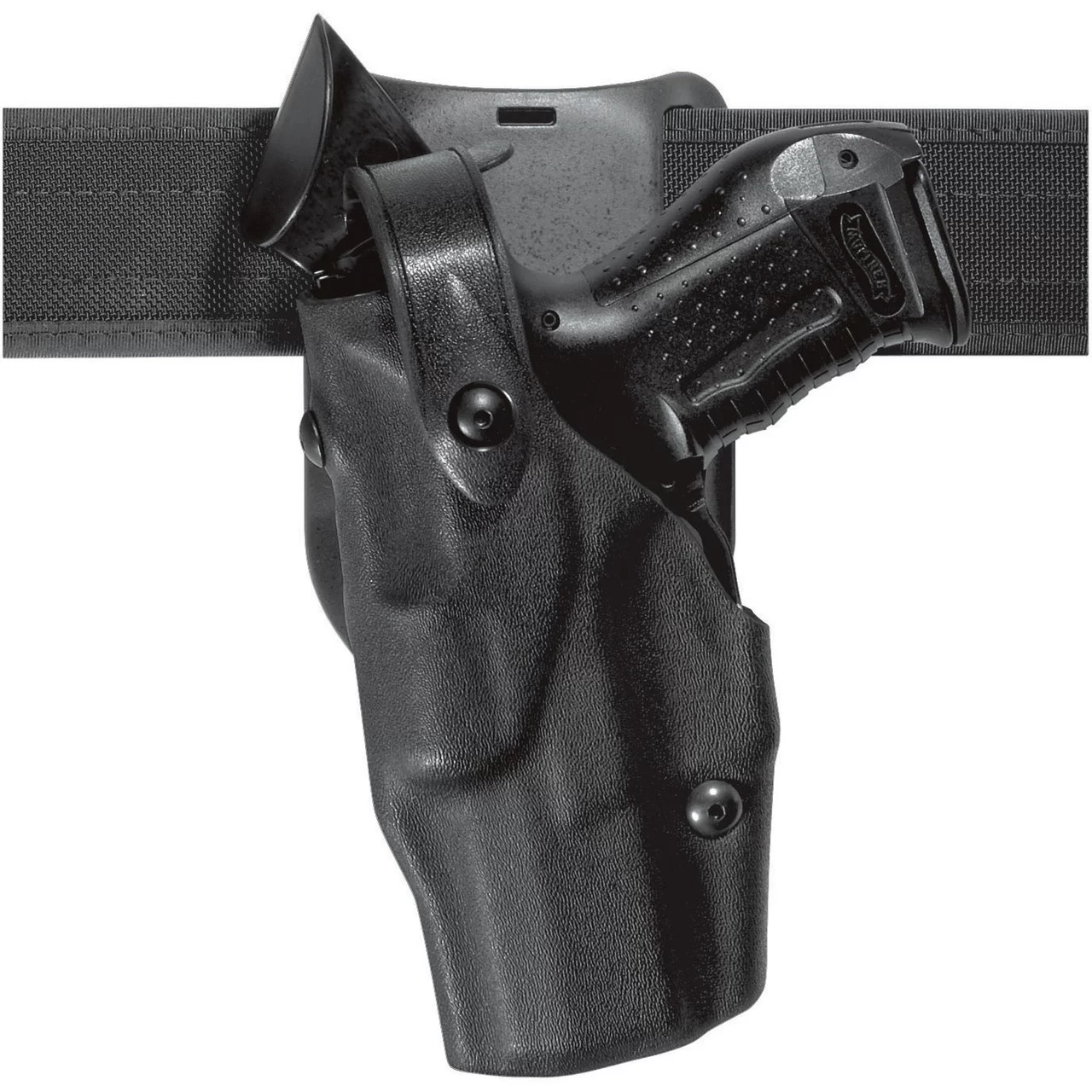 Safariland – Model 6365 Level II Holster, 1.50 Belt Drop, Duty Plain Black Left Hand, Hood Gu Fits – Glock: 17, 22 4.5″ BBL