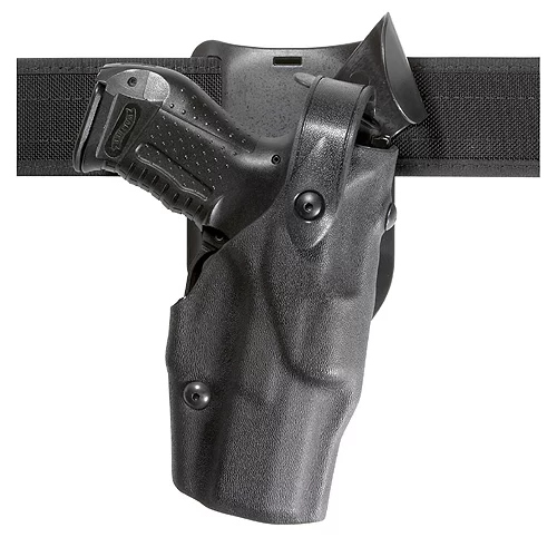 Safariland Model 6365 Level III Holster 1.5″ Belt Drop, Basket Weave, Black Right, Hood Fits: Glock 17, 22 w/ITI M3 Light TLR-1, SureFire X200, LAS-TAC 2 4.5″ BBL.