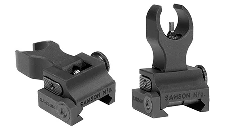 Samson 020003301 Quick Flip Front Sight Gas Block Extended Height (A2)Black Hardcoat Anodized Flip Up for AR-15