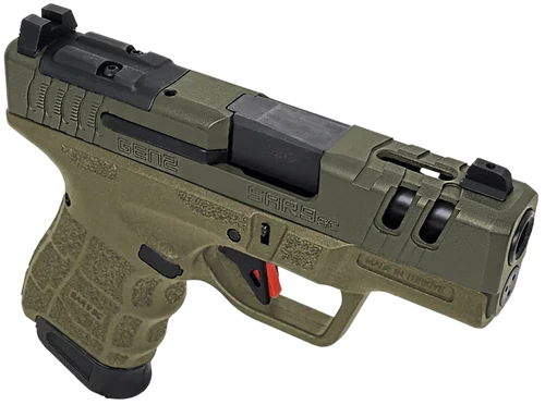 SAR USA SAR9 SC Gen2 Sub-Compact Frame 9mm 15rd,3.30" Black Steel Barrel, Olive Drab Green Cerakote Steel Optic Ready/Ported/Serrated Slide, Olive Drab Green Polymer Frame, Olive Drab Green Polymer Grip