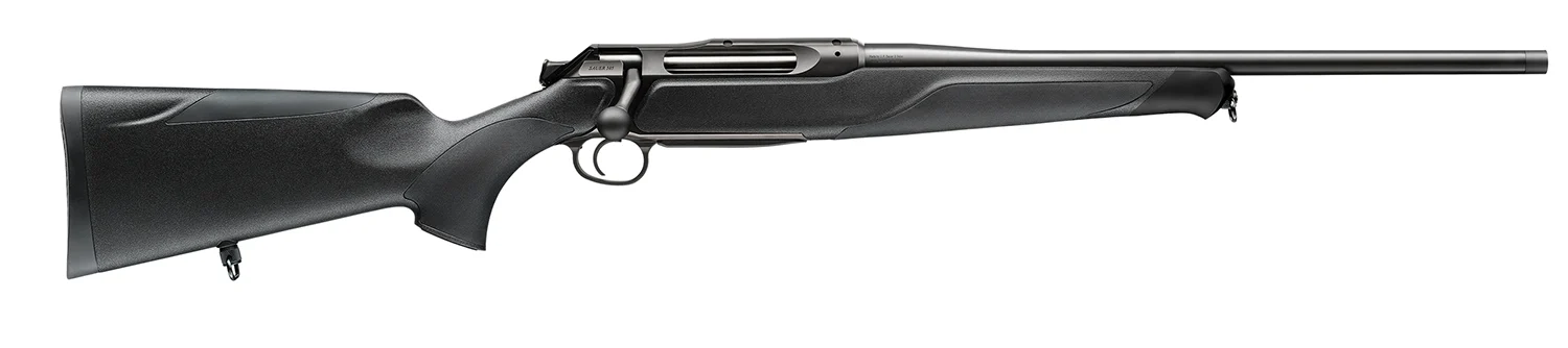 Sauer 80117636 505 XT Full Size 7mm Rem Mag 3+1 24″ Titanium Gray Threaded Barrel, Saddle Mount Steel Receiver, Black Fixed Synthetic Stock