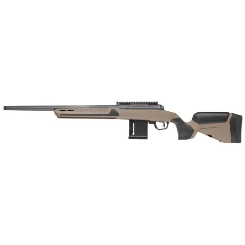 Savage Arms 110 RF Core Tactical 22 LR, 20" Threaded Barrel, Platinum, Coyote Tan, AccuTrigger, 10rd