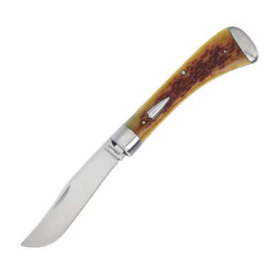 Schorsch Custom Knives Culpepper Mahogany Jigged Bone Single Blade Trapper KSK02
