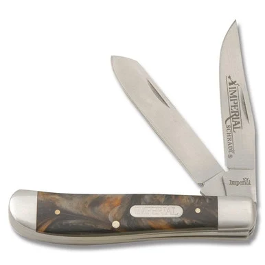 Schrade Imperial Medium Trapper Folding Knife Brown Swirl IMPT16T