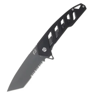 Schrade Ventricle Folding Knife 3in Partially Serrated Gray TiNi Tanto 1159322