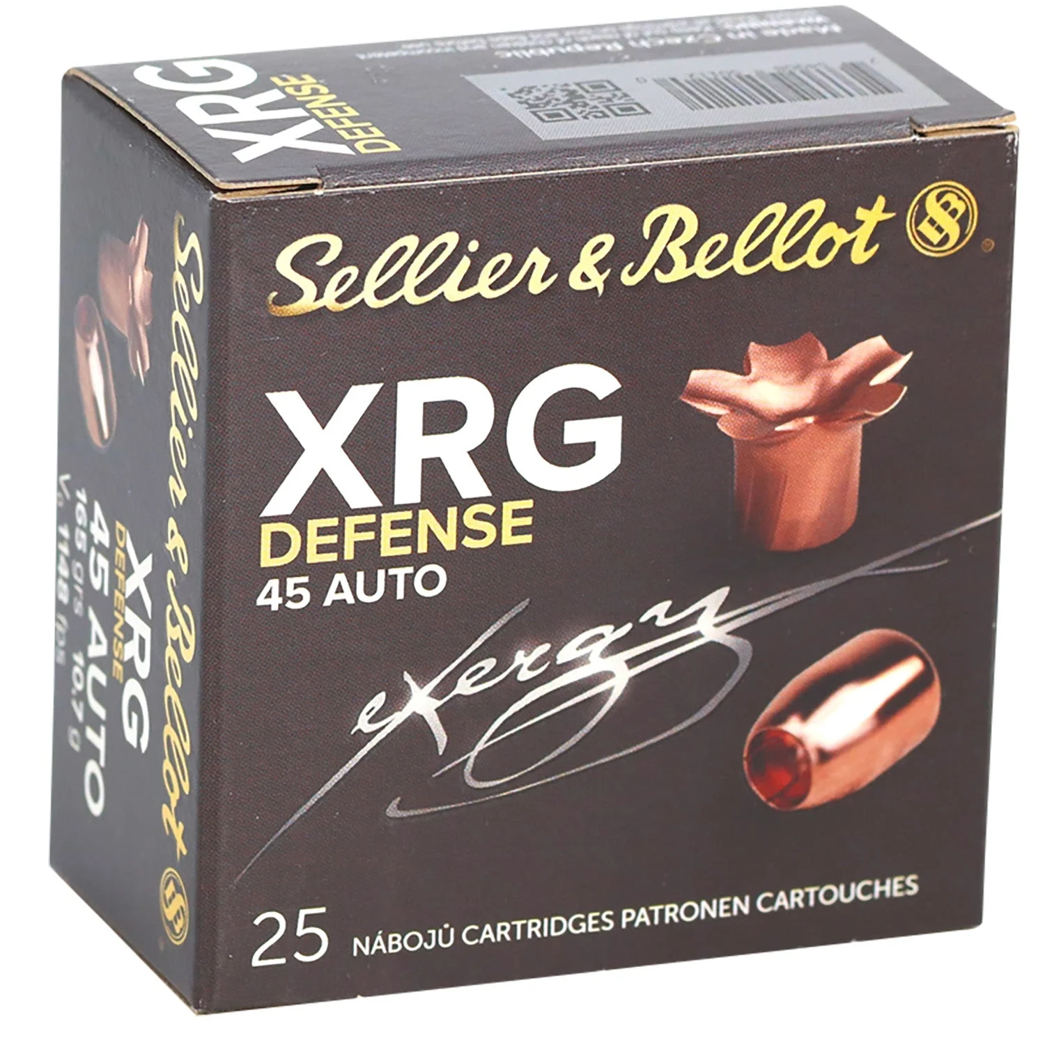 Sellier & Bellot (S&B) SB45XA XRG Solid Copper Hollow Point165 Grain .45 ACP/Auto