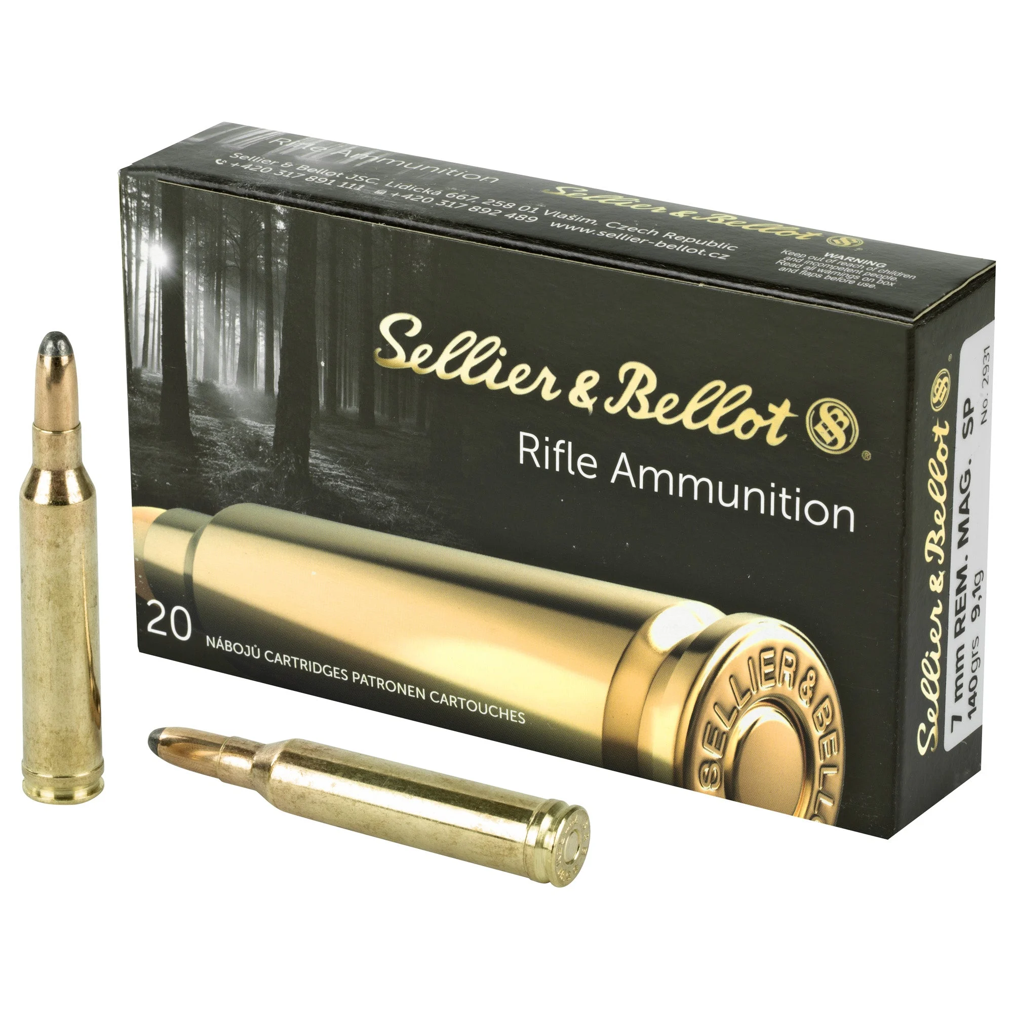 Sellier & Bellot (S&B) SB7BSoft Point SP 140 Grain 7mm Remington Mag