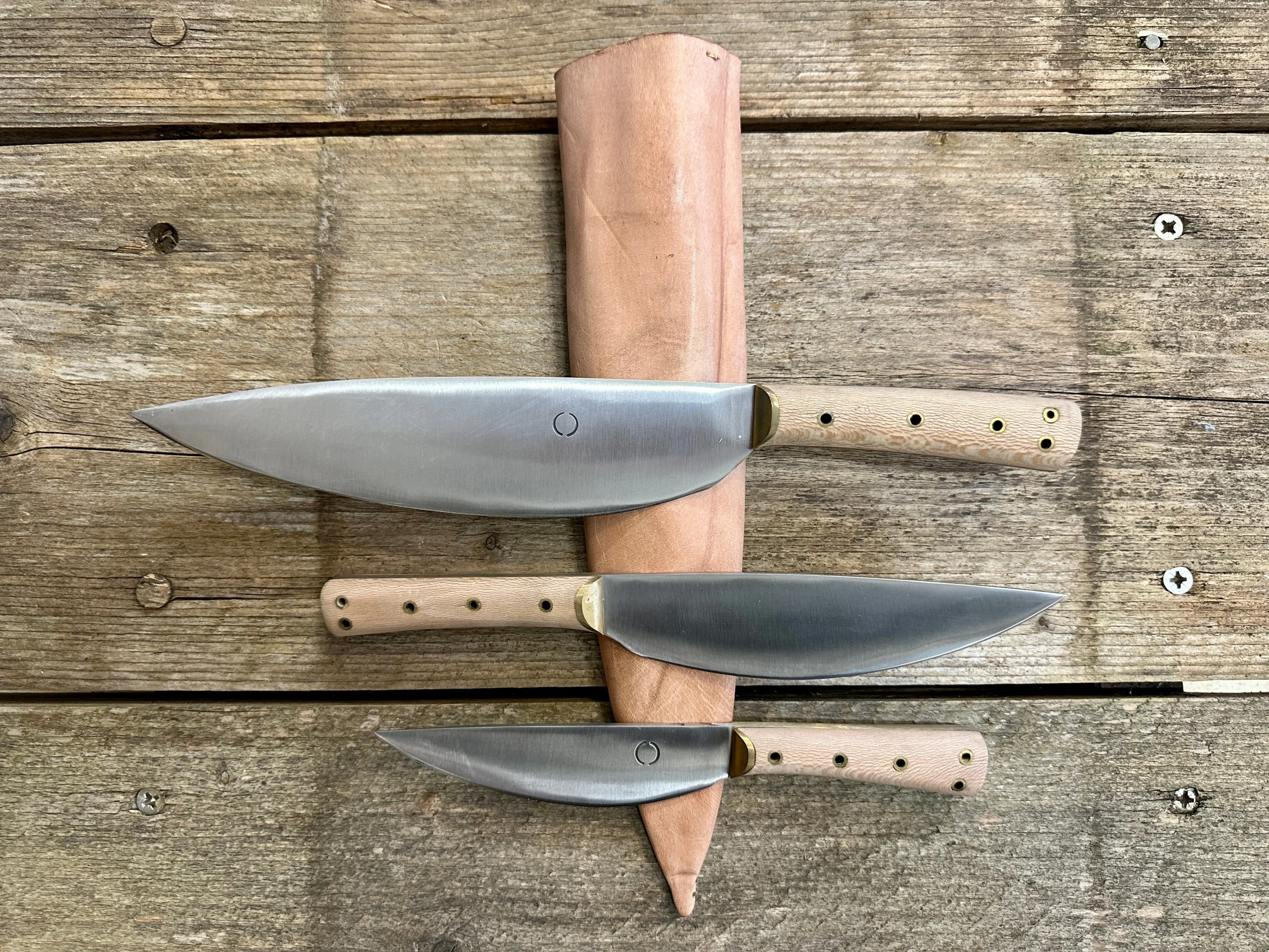 Set of THREE Medieval Cooks Knives 1250-1700