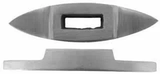 Shaped Oval Knife Guard,27/32" wide by 3-5/32" long,sand cast nickel silver