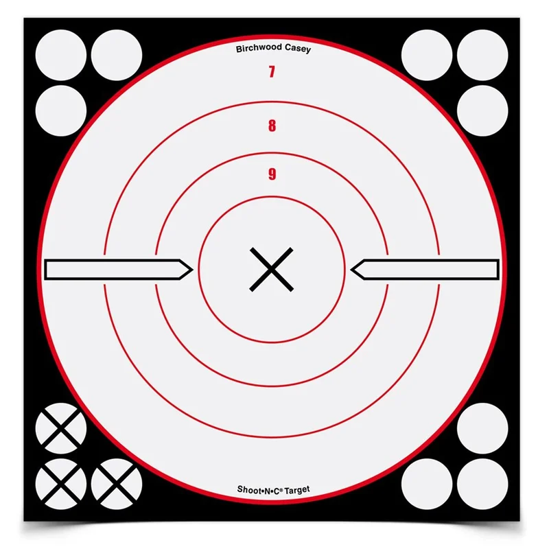 Shoot-N-C 8 Inch White / Black X Bulls-Eye, 6 Targets