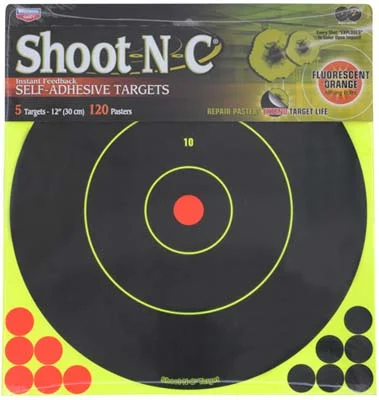 Shoot-N-C Targets12" bullseye,5 sheet pack of self adhesive targets