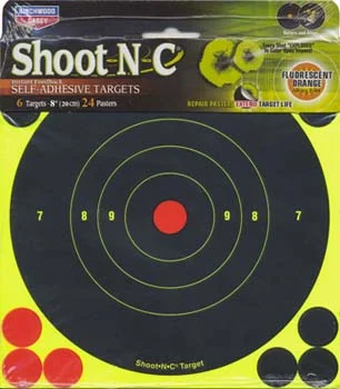 Shoot-N-C Targets8" bullseye,6 sheet pack of self adhesive targets