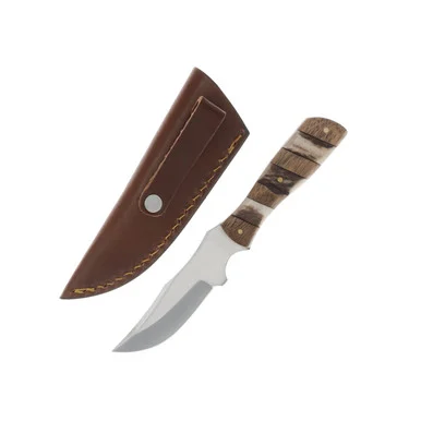 Sidearm Root Cellar Fixed Blade Knife 3.25in Plain Edge Wood Stag SS7027