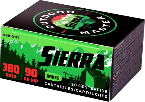 Sierra A810027 Outdoor Master Jacketed Hollow Point Sport Master90 Grain .380 ACP/Auto