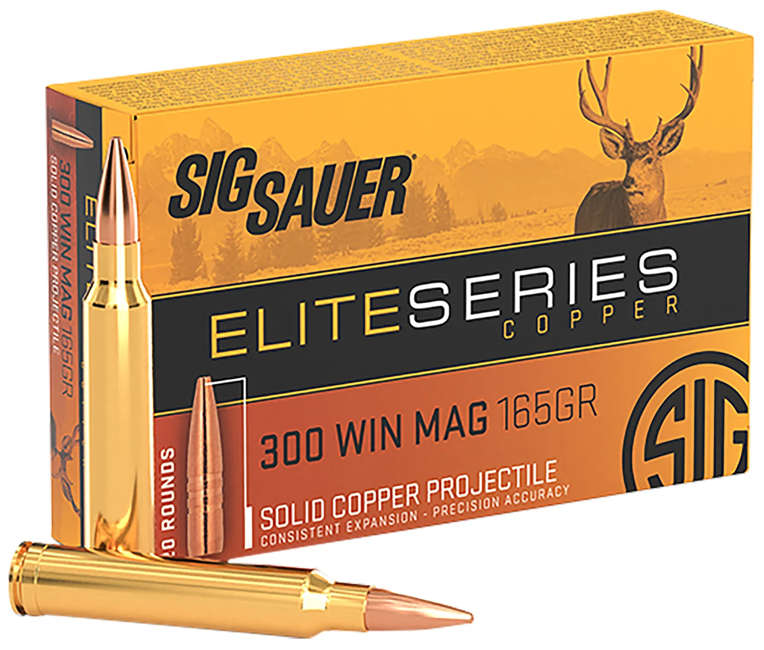 Sig Sauer E3WMH120 Elite Copper Hunting Copper Solid165 Grain .300 Winchester Mag