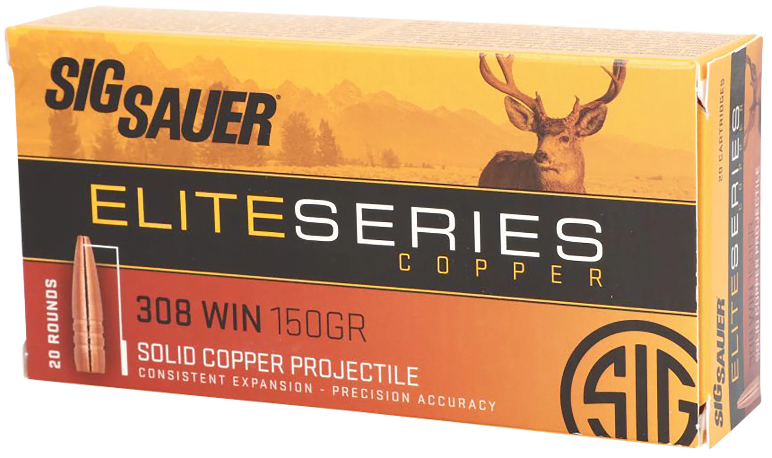 Sig Sauer Elite Hunting Rifle Ammo 308 Win. 150 gr. HT 20 rd.