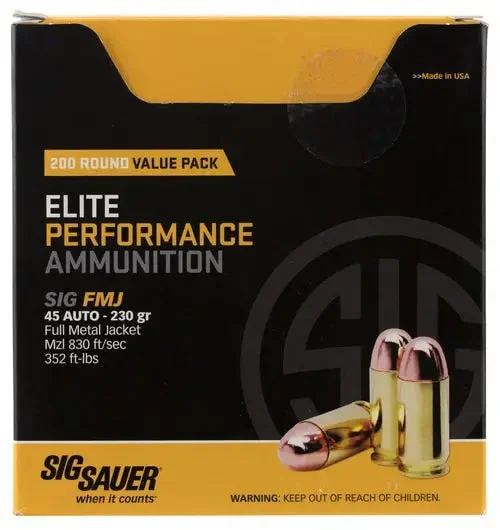 Sig Sauer ELITE PERFORMANCE BA FMJ FMJ Training,Target 9mm Luger / Parabellum 115 gr FMJ ammo