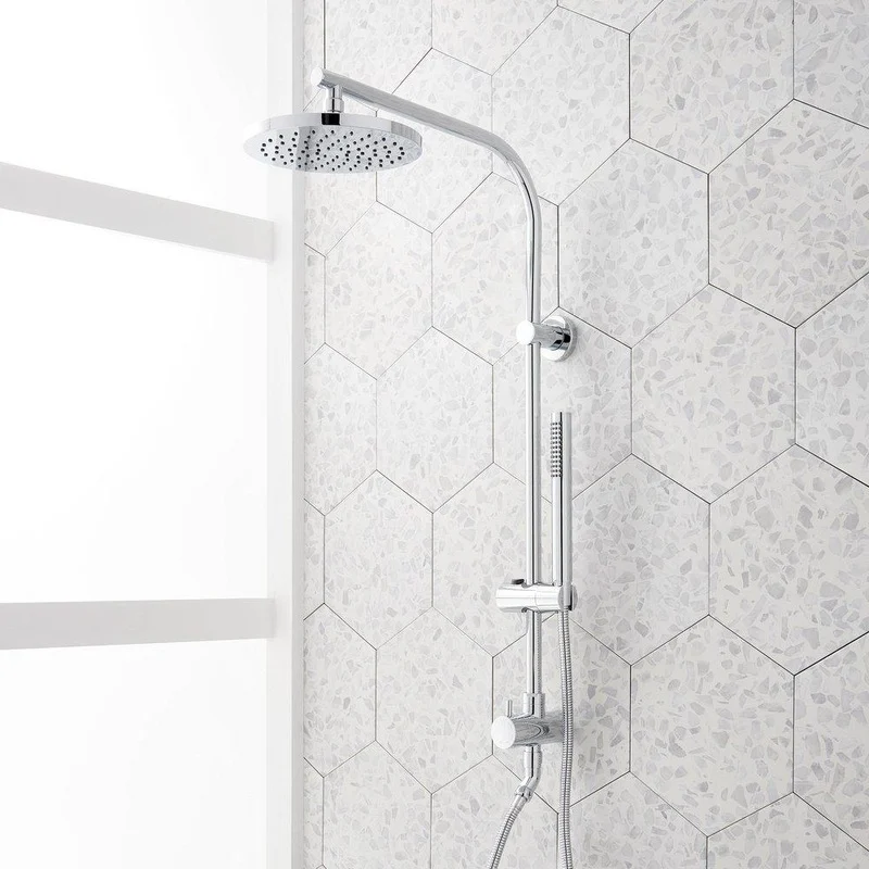 Signature Hardware 20 in. Shower Rail Set in Chrome – Hand Shower, Hose and Showerhead Included | Ferguson