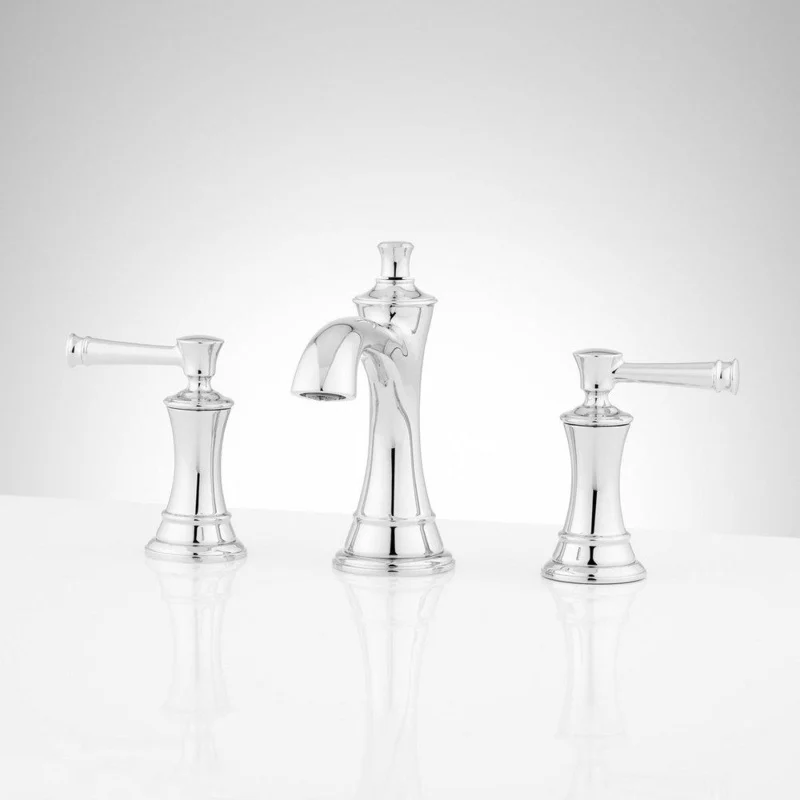 Signature Hardware Beasley Two Handle Widespread Bathroom Sink Faucet in Chrome | Ferguson