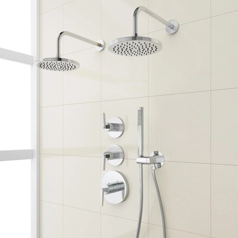 Signature Hardware Drea Shower System with Dual Showerheads and Hand Shower in Chrome | Ferguson