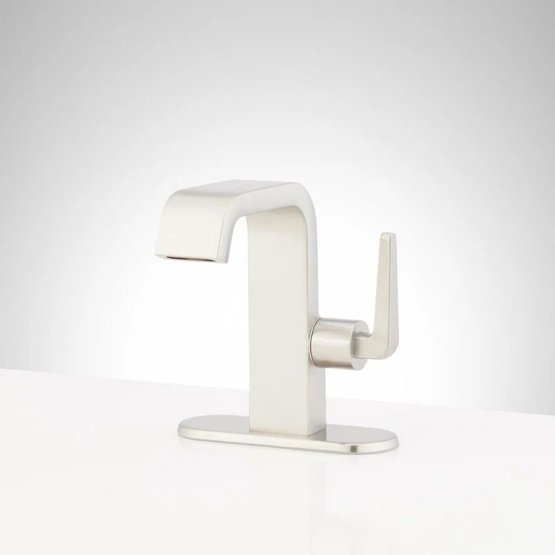 Signature Hardware Drea Single Handle Monoblock Bathroom Sink Faucet in Brushed Gold | Ferguson