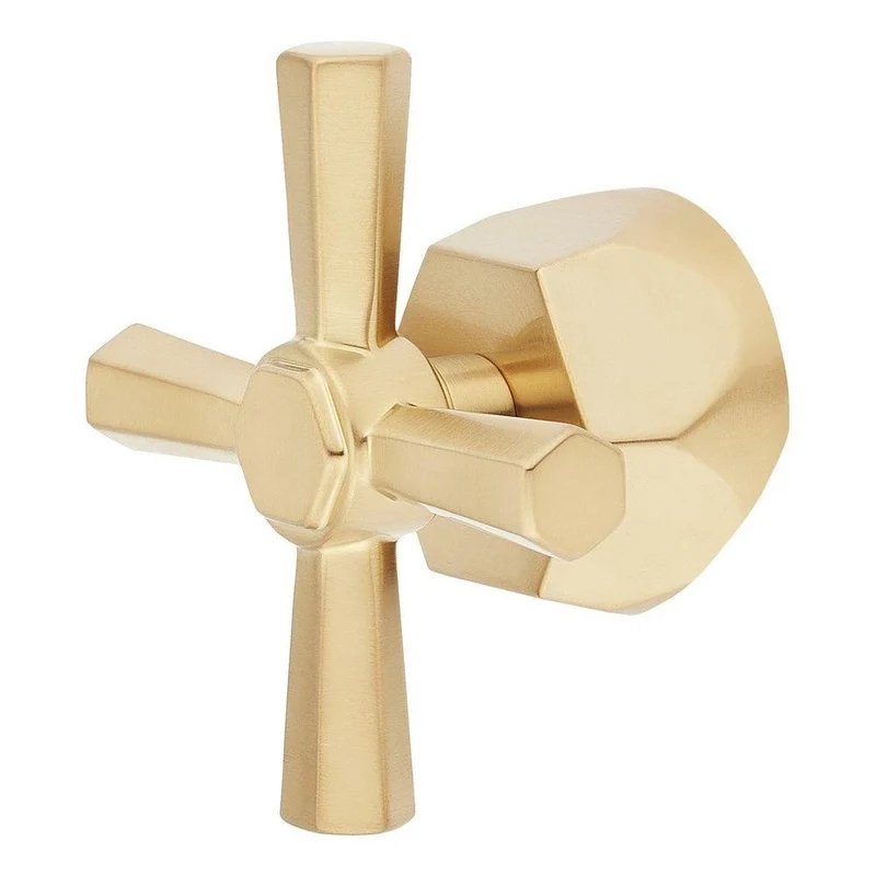 Signature Hardware Elita Cross Handle for Freestanding Tub Faucet in Brushed Gold | Ferguson
