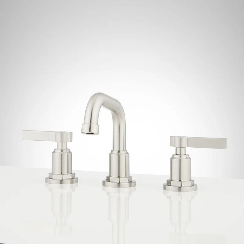 Signature Hardware Greyfield Two Handle Widespread Bathroom Sink Faucet in Brushed Nickel | Ferguson