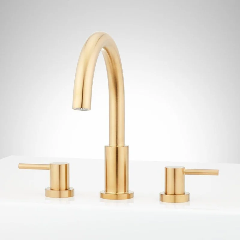 Signature Hardware Lexia Two Handle Roman Tub Faucet Set in Brushed Gold | Ferguson