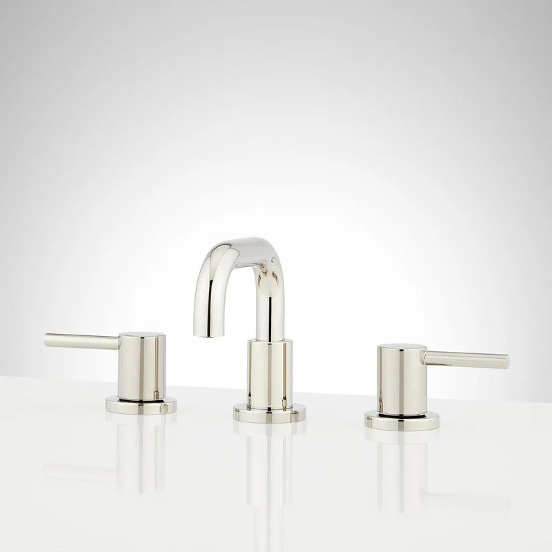 Signature Hardware Lexia Two Handle Widespread Bathroom Sink Faucet in Polished Brass | Ferguson