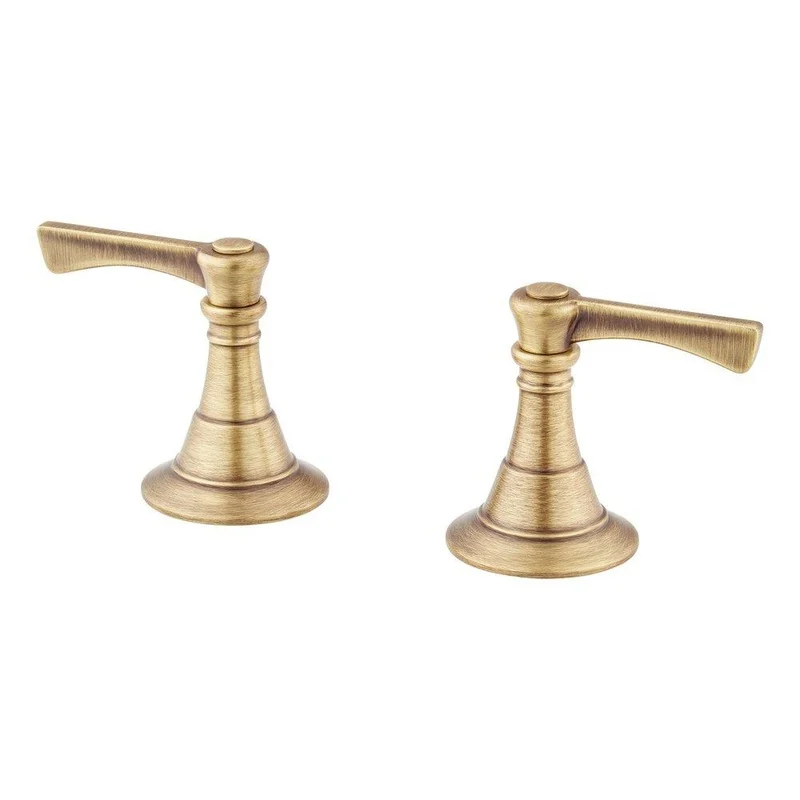 Signature Hardware Marceau Lever Handles for Roman Tub Faucet Trim in Aged Brass | Ferguson