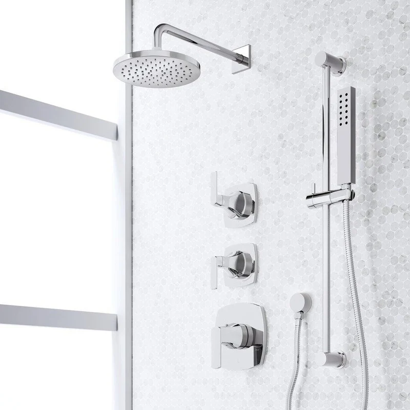 Signature Hardware Sefina Thermostatic Shower System with Slide Bar and Hand Shower in Chrome | Ferguson