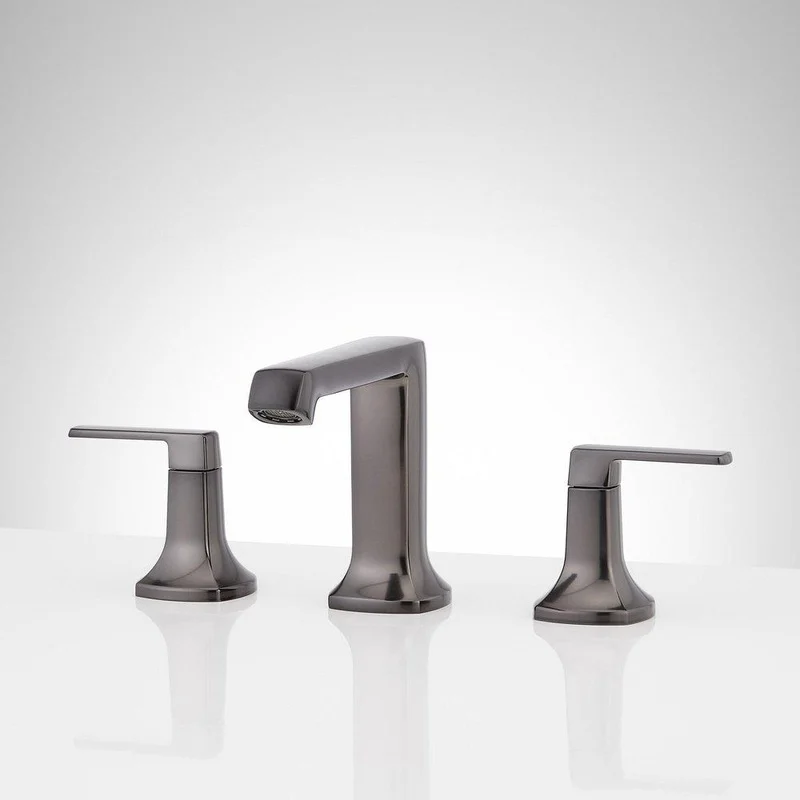 Signature Hardware Sefina Two Handle Widespread Bathroom Sink Faucet in Gunmetal | Ferguson