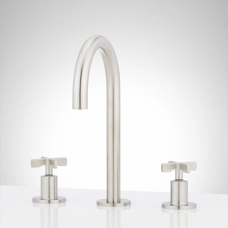 Signature Hardware Vassor Two Handle Widespread Bathroom Sink Faucet in Brushed Nickel | Ferguson