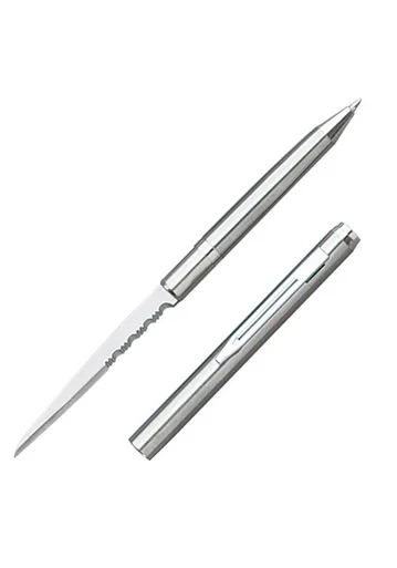 Silver Pen Letter Opener 3in Serrated Removable Cap DB5002SA