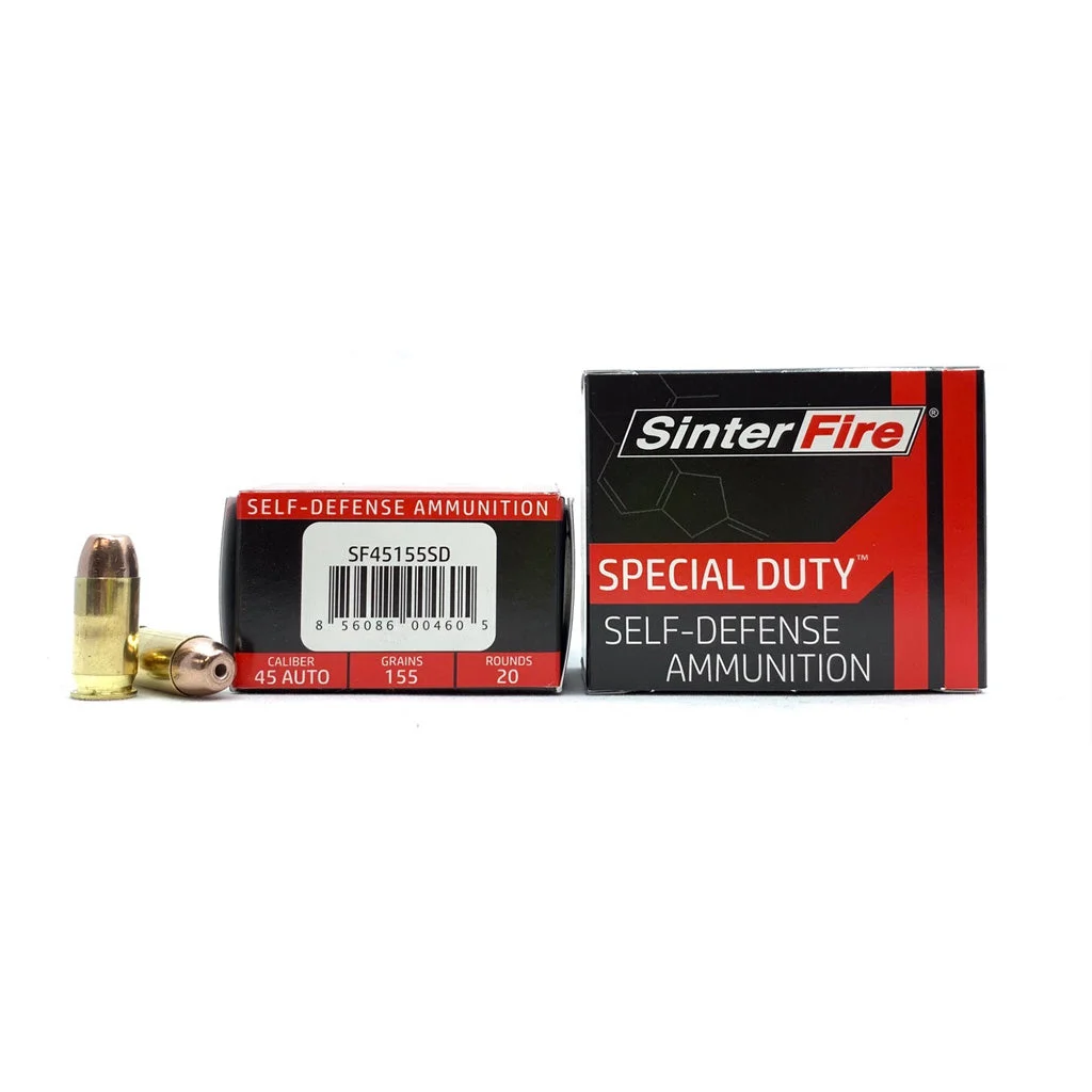 SinterFire SF45155SD Special Duty (SD) Lead Free Frangible Hollow Point155 Grain .45 ACP/Auto