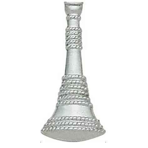 Smith & Warren Hat/Shield Medallion, 1 Standing Bugle, Nickel, Clutch Back